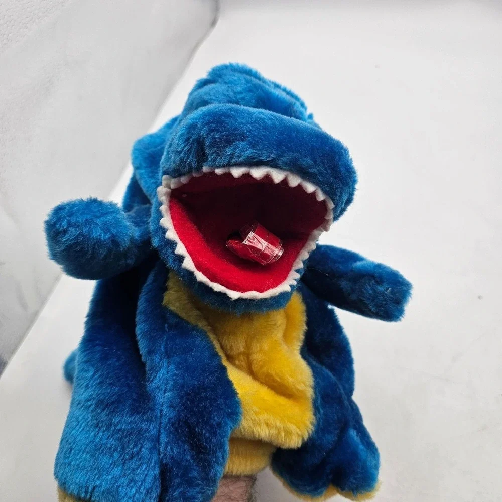 Blue Tyrannosaurus Rex Dinosaur Hand Puppet Plush Stuffed Animal Toy Small Cute